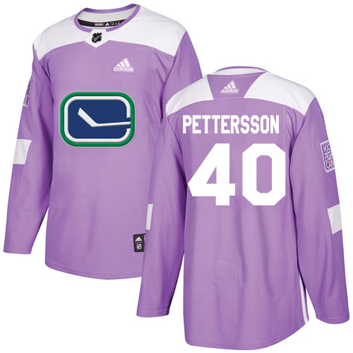 Adidas Canucks #40 Elias Pettersson Purple Authentic Fights Cancer Youth Stitched NHL Jersey